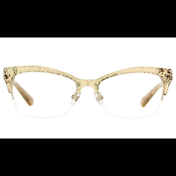 ISO Kate Spade Lyssa Gold Glitter Eyeglasses 0W51 51-17-135 - Picture 7 of 8
